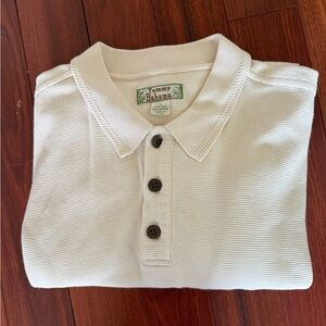 Tommy Bahama Ribbed Polo Men’s Size SZ L 72% Silk and 28% Cotton, Ivory
